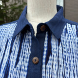 Indigo-dyed Pintuck Blouse