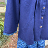Indigo-dyed Pintuck Blouse