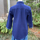 Indigo-dyed Pintuck Blouse