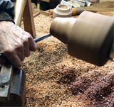 Tochi Burl Root Bowl | Diameter 29cm, Height 11cm | Akita Prefecture, Showa 30s | Lathe-turned by woodcraftsman, one of a kind