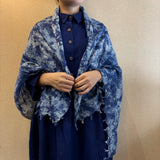 Indigo gauze stole - Murakumo dyeing