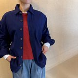 Indigo Dye Shirt (Unisex) - Choose from Spread or Band Collar