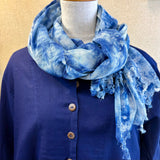 Indigo gauze stole - Murakumo dyeing