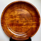 Large Horse Chestnut Wood Dessert Plate | 30cm Diameter | Unique Item with Shimmering Grain | Wooden Dish by a Wood Turner | No. 22