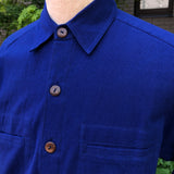 Shirt Collar Men's Shirt Indigo Plain / <new> Shibori Pattern</new>