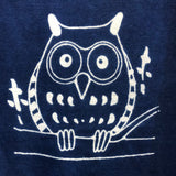 藍染めTシャツ 【ふくろう】