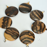 Necklace Part, Black Persimmon, Round