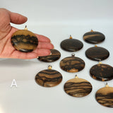 Necklace Part, Black Persimmon, Round