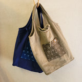 Indigo-dyed Reversible Handbag (Medium)