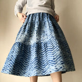 Skirt: Tiered, Ganji Shibori