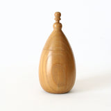 Shichimi pepper dispenser, eggplant shape, mulberry wood