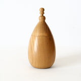 Shichimi pepper dispenser, eggplant shape, mulberry wood