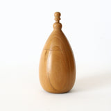 Shichimi pepper dispenser, eggplant shape, mulberry wood