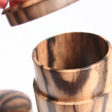 Tea Caddy - Black and Striped Persimmon "Phantom Wood" 01