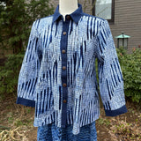 Indigo-dyed Pintuck Blouse