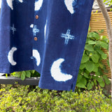Camisa de manga corta para hombre con estampado Shibori teñido de índigo