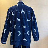 シャツカラー　メンズシャツ　藍無地／<NEW>絞り柄
