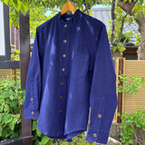 Indigo Dye Shirt (Unisex) - Choose from Spread or Band Collar