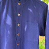Indigo Dye Shirt (Unisex) - Choose from Spread or Band Collar