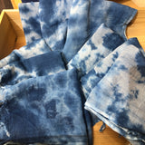 Indigo gauze stole - Murakumo dyeing