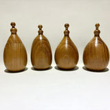 Shichimi pepper dispenser, eggplant shape, mulberry wood