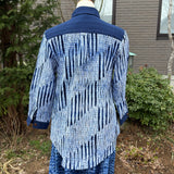 Indigo-dyed Pintuck Blouse