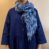 Indigo gauze stole - Murakumo dyeing