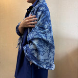 Indigo gauze stole - Murakumo dyeing