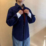 Indigo Dye Shirt (Unisex) - Choose from Spread or Band Collar