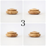 Horse chestnut incense containers/small item boxes - jingasa-shaped, clam-shaped