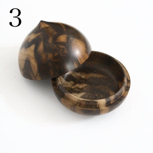黒柿 茶托 12客＆黒柿 宝珠形 香合 セット 黒柿の香合・小物入れ 宝珠 陣笠 蛤 – aitoki - 時を楽しむ丁寧な暮らし