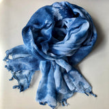Indigo gauze stole - Murakumo dyeing