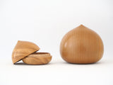Horse chestnut incense containers/small item boxes - jingasa-shaped, clam-shaped