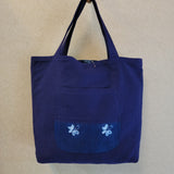 Indigo-dyed Reversible Handbag (Small)