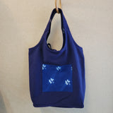 Indigo-dyed Reversible Handbag (Medium)