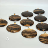 Necklace Part, Black Persimmon, Round