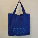 Indigo-dyed Reversible Handbag (Small)