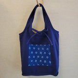 Indigo-dyed Reversible Handbag (Medium)