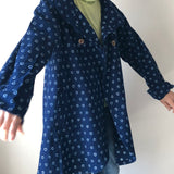 藍染めのリバーシブルコート　4way
