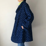 藍染めのリバーシブルコート　4way