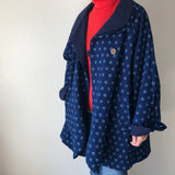 藍染めのリバーシブルコート　4way