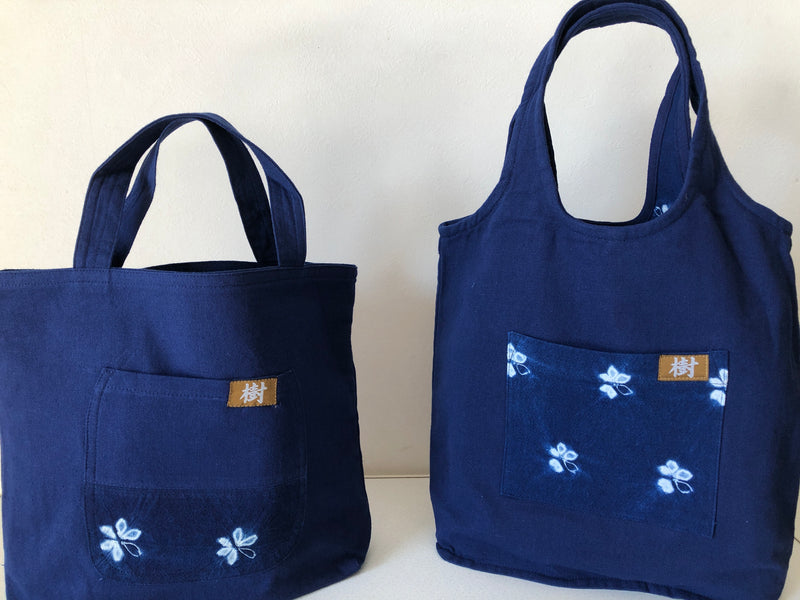 藍染めのリバーシブルバッグ 手提げ（小） – aitoki - 時を楽しむ丁寧