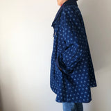 藍染めのリバーシブルコート　4way