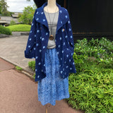 藍染めのリバーシブルコート　4way