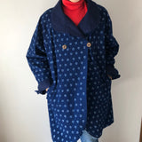 藍染めのリバーシブルコート　4way