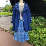 藍染めのリバーシブルコート　4way