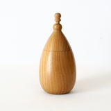 Shichimi pepper dispenser, eggplant shape, mulberry wood