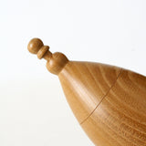 Shichimi pepper dispenser, eggplant shape, mulberry wood