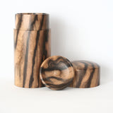 Tea Caddy - Black and Striped Persimmon "Phantom Wood" 01